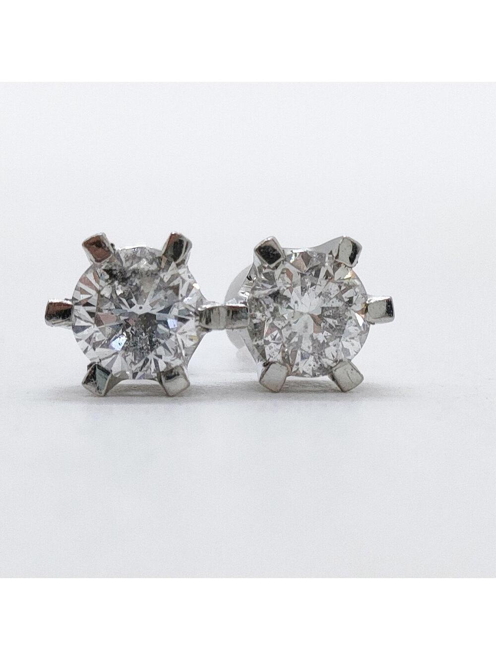 Jewelry Pierced Earring Natural Diamond 0.7ct Platinum 3295833